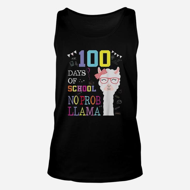 100 Days Of School No Probllama Llama 100th Day Unisex Tank Top