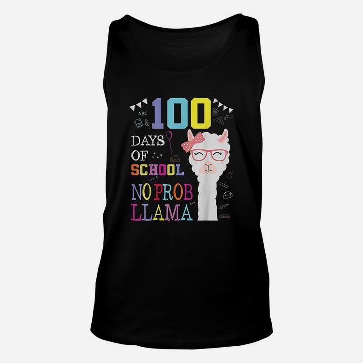 100 Days Of School No Probllama Llama 100th Day Unisex Tank Top