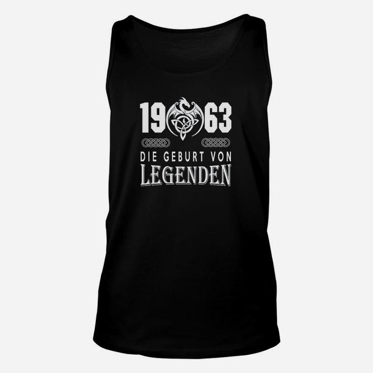 1963 Legenden Geburtstag Unisex TankTop, Schwarzes Motiv Tee