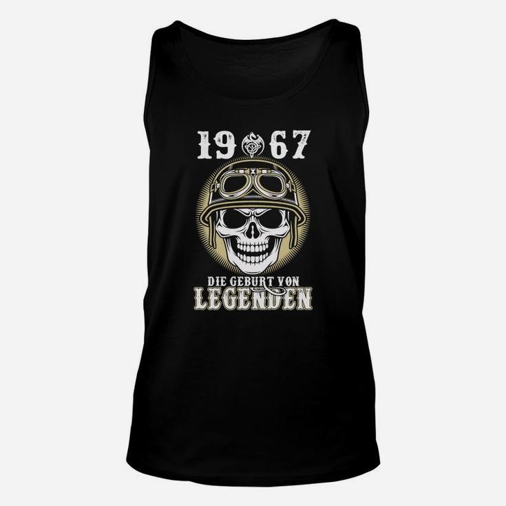 1967 Geburt von Legenden Unisex TankTop für Herren, Totenkopf & Pilotenhelm Design