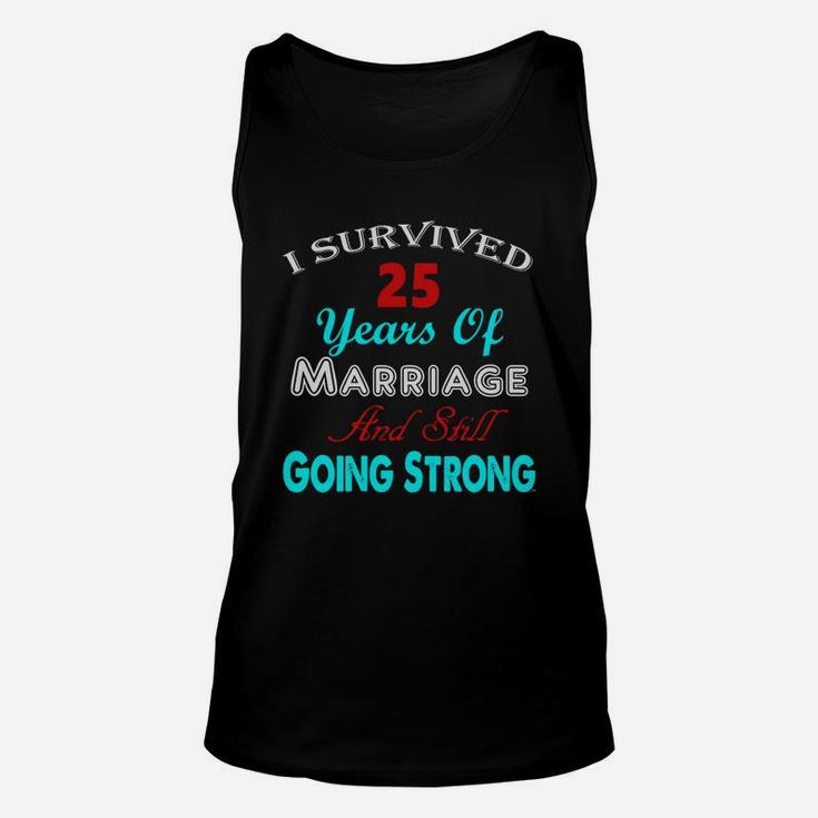 25th Wedding Anniversary Tshirt Marriage Husband Wife Couple Unisex Tank Top