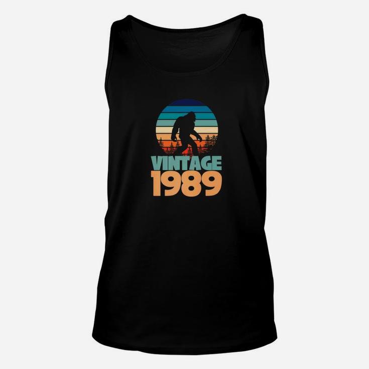 30th Birthday Vintage 1989 Bigfoot Gift Yeti Unisex Tank Top
