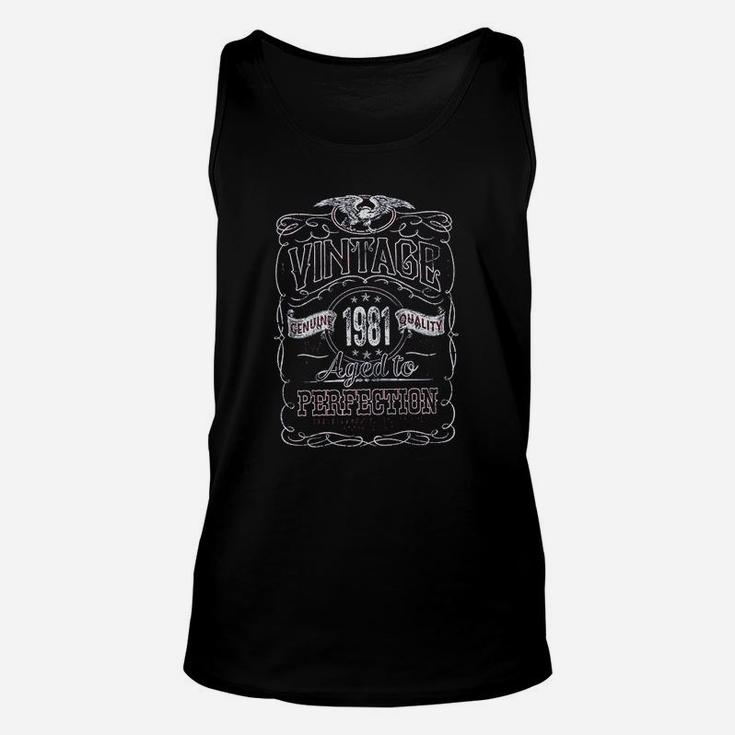 40th Birthday Gift Vintage 1981 Aged To Perfection  Unisex Tank Top