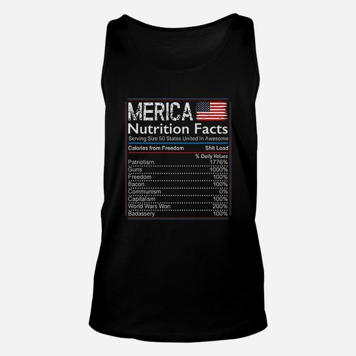 4th Of July Proud American Merica Nutrition Facts Unisex Tank Top