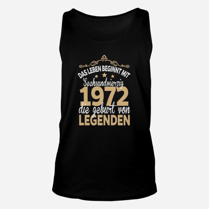 50. Geburtstag 1972 Legenden Unisex TankTop, Jahrgang Retro Design