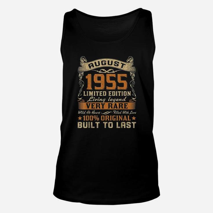 67th Birthday Gifts 67 Years Old Retro Vintage August 1955  Unisex Tank Top