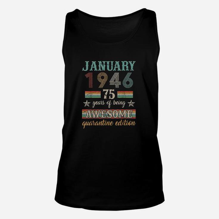 76th Birthday Gift 76 Years Old Retro Vintage January 1946  Unisex Tank Top