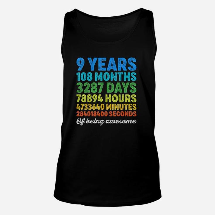 9 Years Old Gifts 9th Birthday Vintage Retro Countdown  Unisex Tank Top