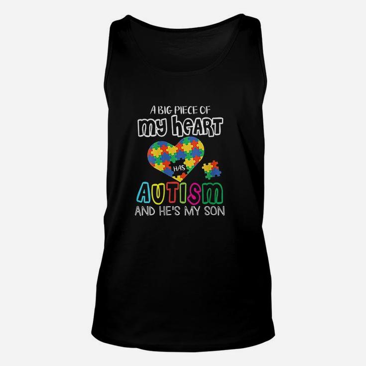 A Big Piece Of My Heart Has And He Is My Son Dad Mom Unisex Tank Top