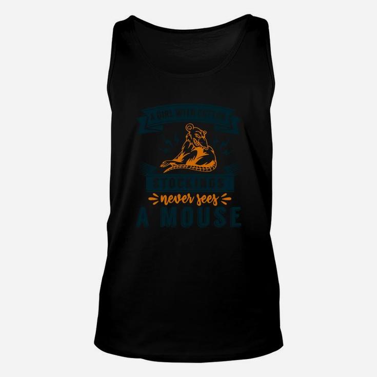 A Girl With Cotton Stockings Never Sees A Mouse Unisex Tank Top