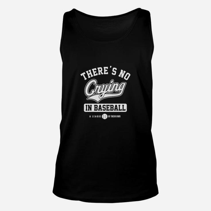 A League Of Their Own Mens Vintage Distressed There's No Crying In Baseball Saying Unisex Tank Top