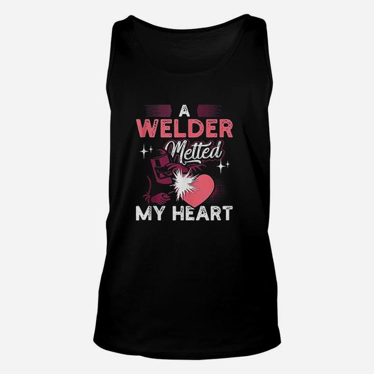 A Welder Melted My Heart Funny Gift For Wife Girlfriend Unisex Tank Top