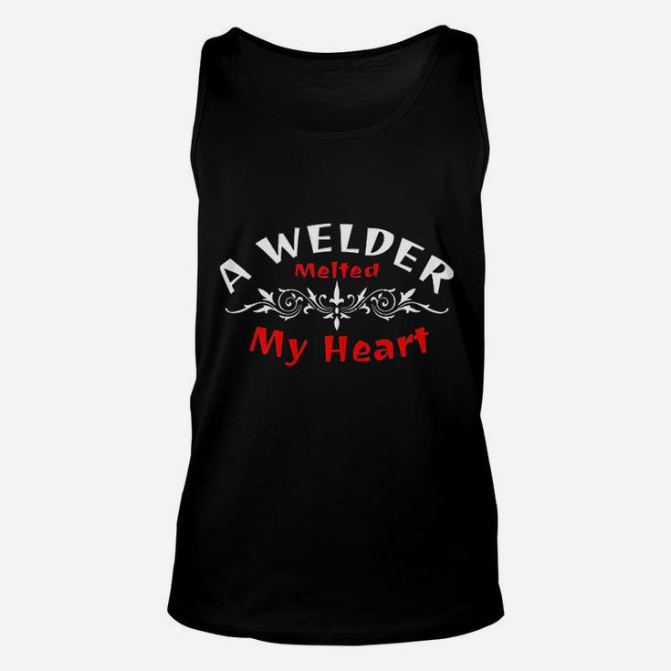 A Welder Melted My Heart Perfect Gift For Wife Girlfriend Unisex Tank Top