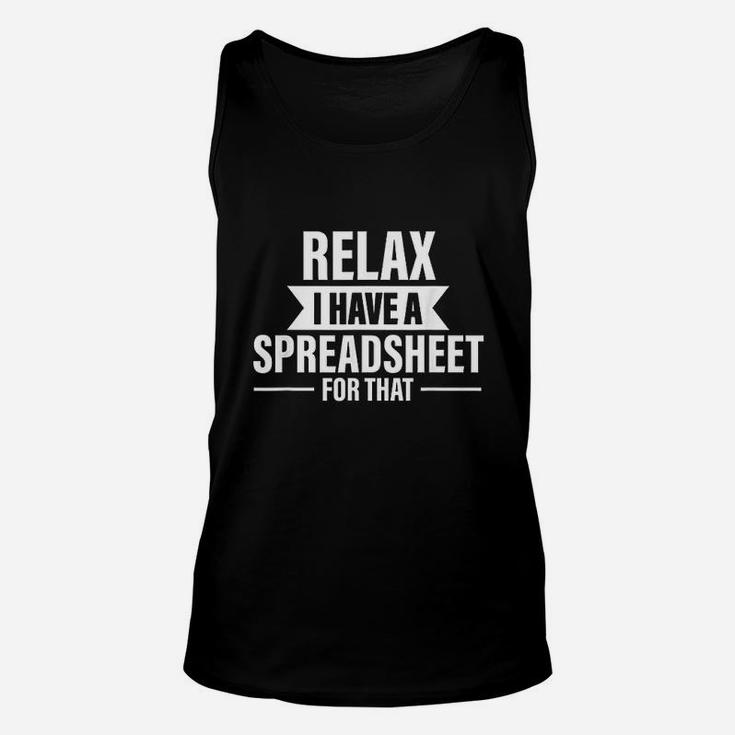 Accountant Funny Relax Spreadsheets Humor Accounting Gift Unisex Tank Top