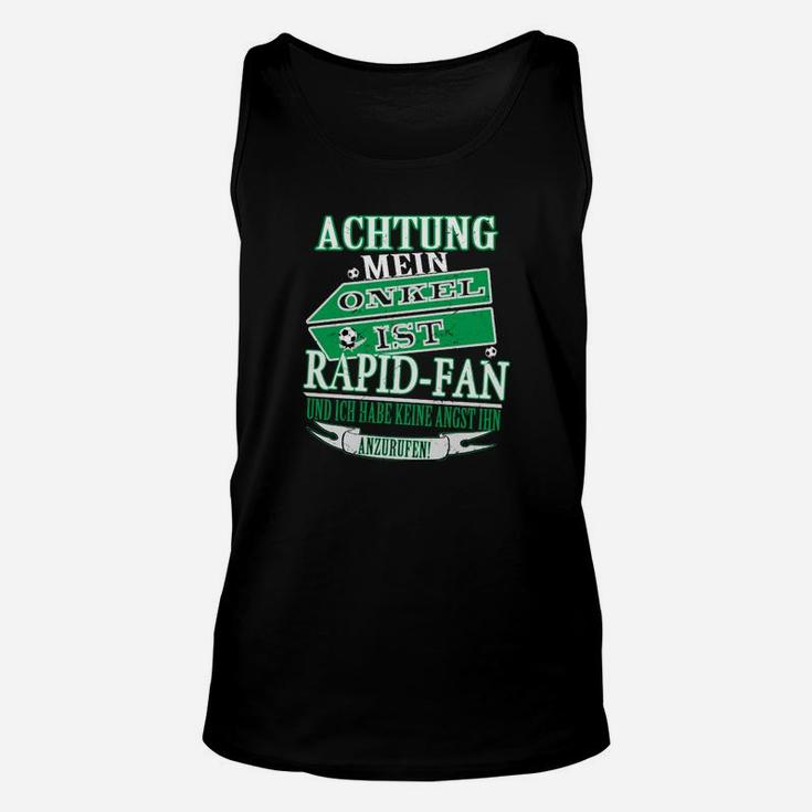 Achtung Mein Onkel ist Rapid-Fan Lustiges Unisex TankTop in Schwarz