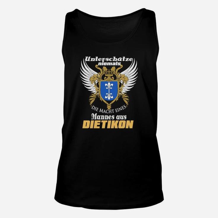 Adler-Motiv Schwarzes Unisex TankTop, Kraft Mann aus Dietikon Spruch