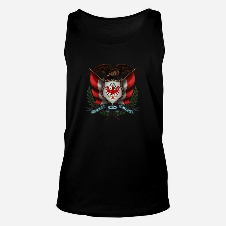 Adler und Wappen Motiv Unisex TankTop Schwarz, Stylisches Grafik-Design