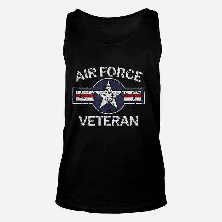 Air Force Veteran With Vintage Roundel Grunge Unisex Tank Top