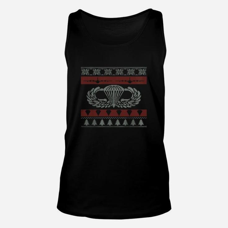 Airborne Ugly Christmas Sweater Unisex Tank Top