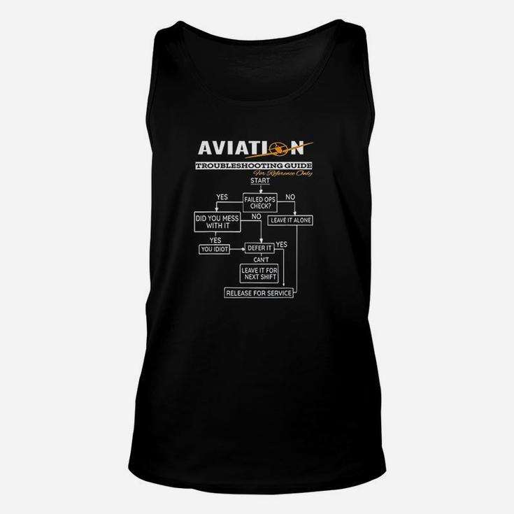 Airplane Pilot Funny Pilot Troubleshooting Guide Unisex Tank Top