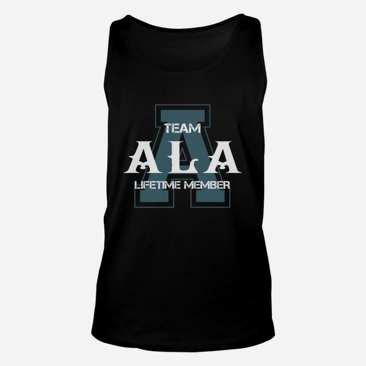 Ala Shirts - Team Ala Lifetime Member Name Shirts Unisex Tank Top