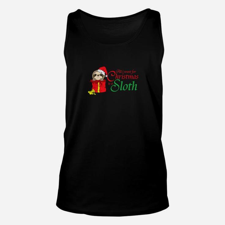 All I Want For Christmas Is A Sloth Funny For Kids Unisex Tank Top