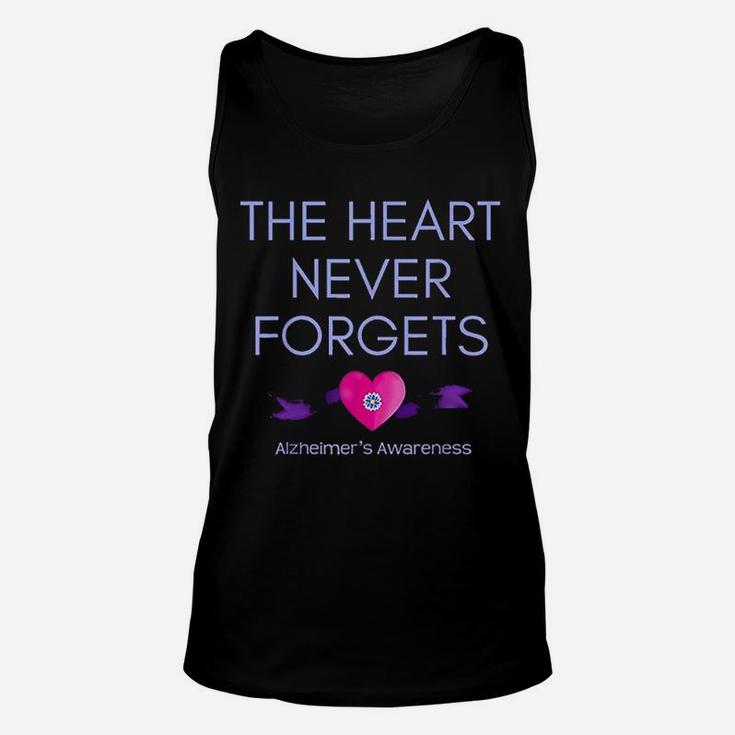 Alzheimers Awareness The Heart Never Forgets Support Unisex Tank Top