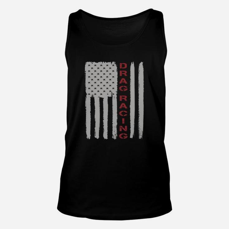 American Flag Drag Racing Car T-shirt Gift Unisex Tank Top