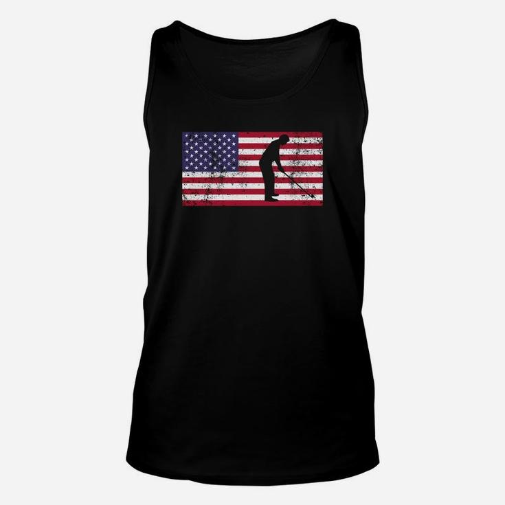 American Flag Patriotic Dad Golfing Fathers Day Unisex Tank Top
