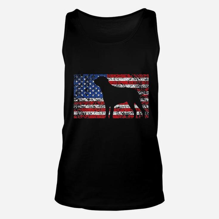 American Flag Rottweiler Dogs Unisex Tank Top