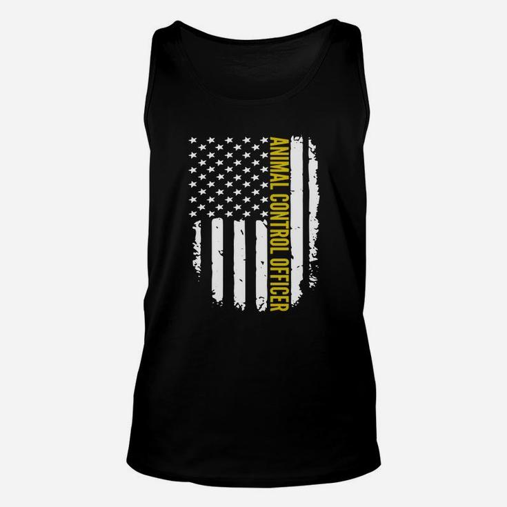 Animal Control Officer American Job Flag Ninja Job T-shirts Black Women Unisex Tank Top