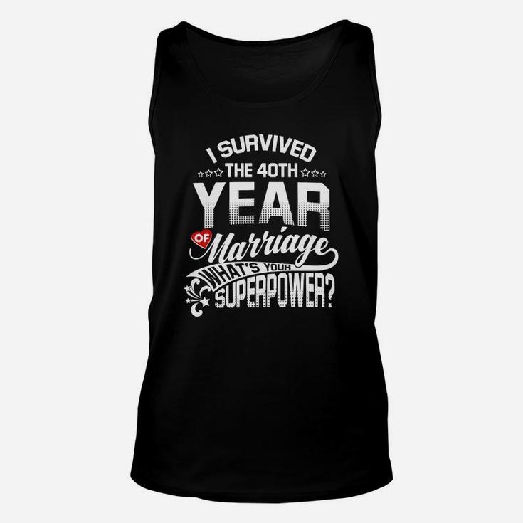 Anniversary Gift 40th 40 Years Wedding Marriage Unisex Tank Top