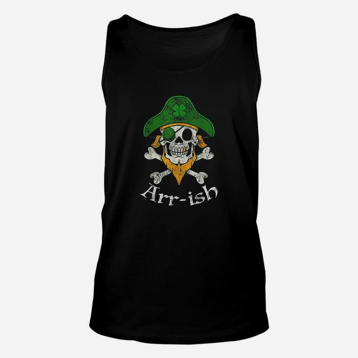 Arrish Funny Irish Pirate Clover Skull Cool St Patricks Day Unisex Tank Top