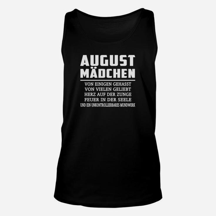 August-Geborene Damen Schwarzes Unisex TankTop mit Spruch