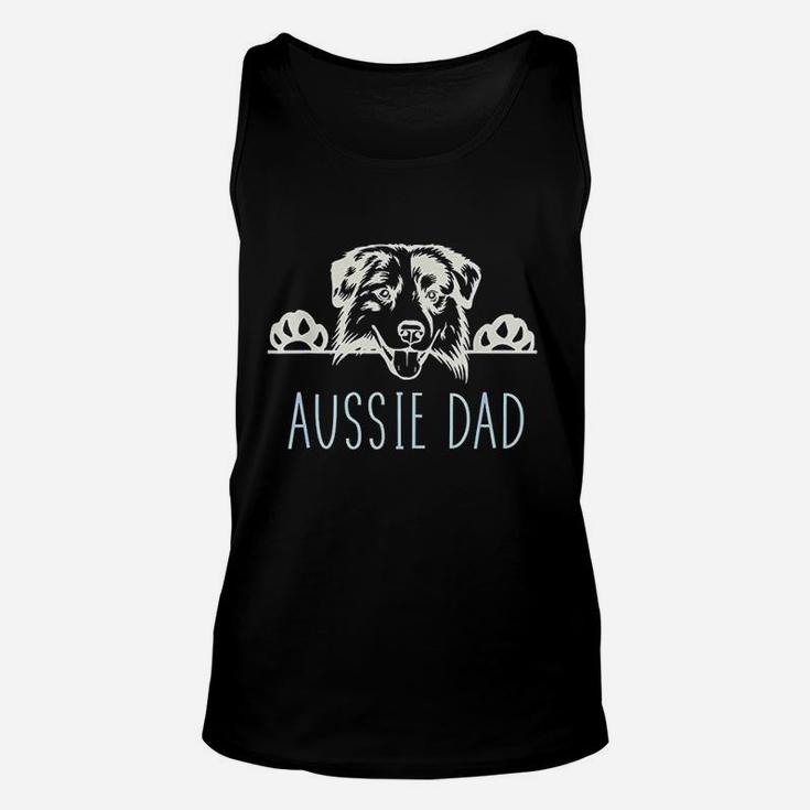 Aussie Dad With Australian Shepherd Dog Unisex Tank Top