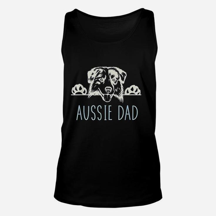 Aussie Dad With Australian Shepherd Dog Unisex Tank Top