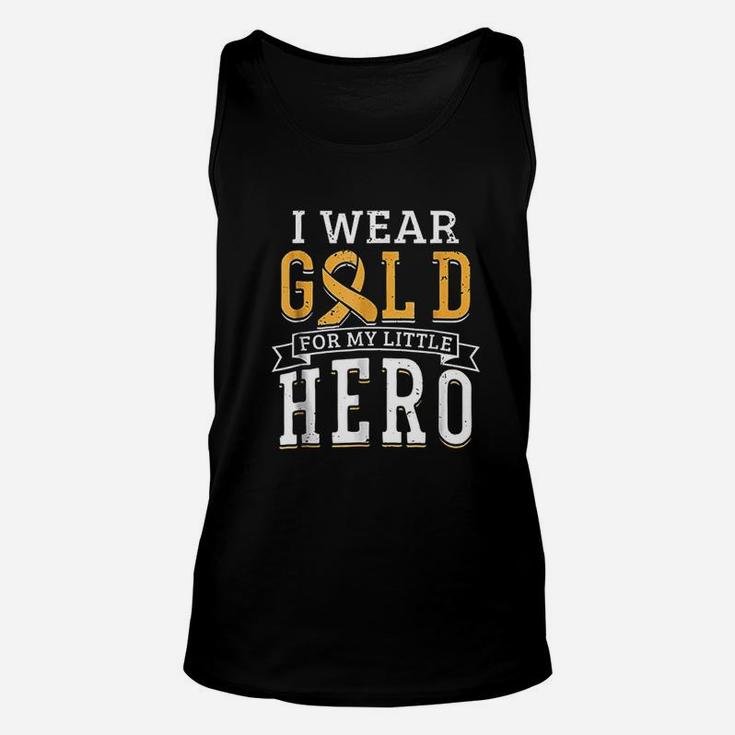 Awareness Survivor Support Gold Hero I Wear Gold For My Little Hero Unisex Tank Top