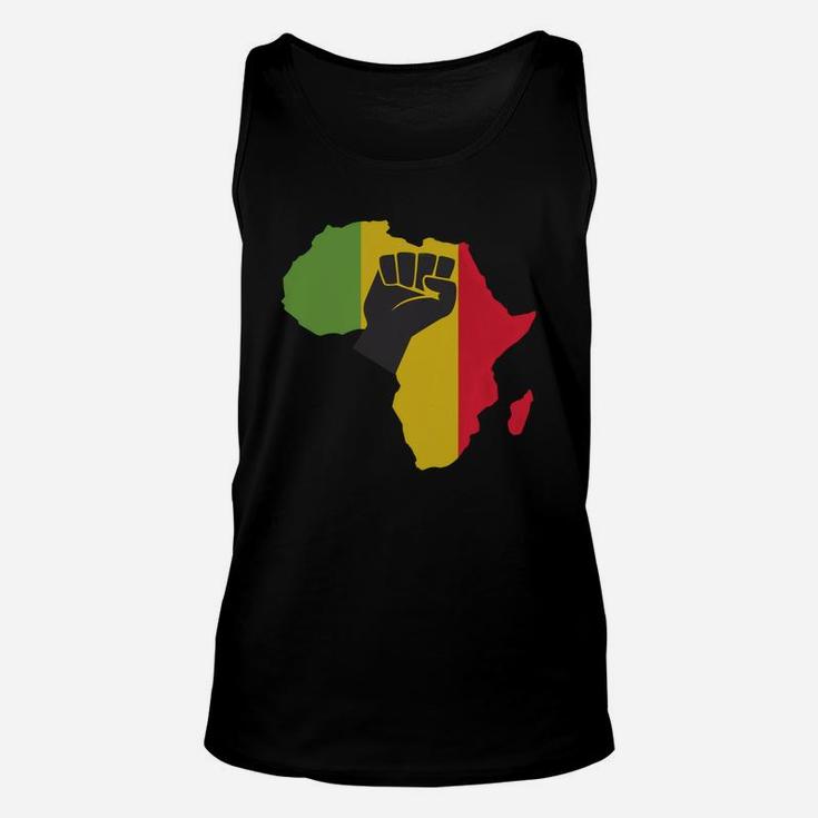 Awesome Africa Black Power With Africa Map Fist Unisex Tank Top