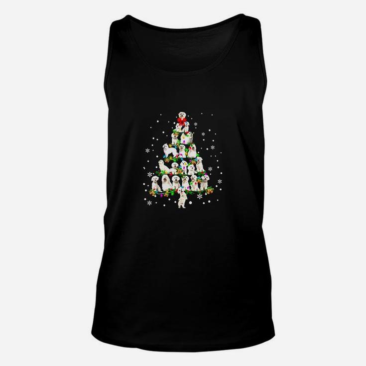 Awesome Cute Maltese Dog Christmas Tree Gift Decor Xmas Tree Shirt Unisex Tank Top