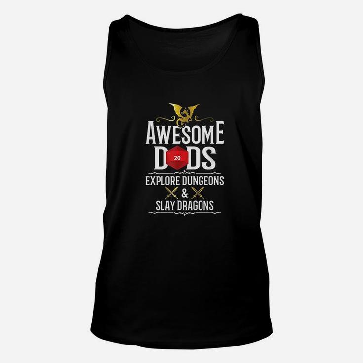 Awesome Dads Explore Dungeons And Slay Dragons Unisex Tank Top