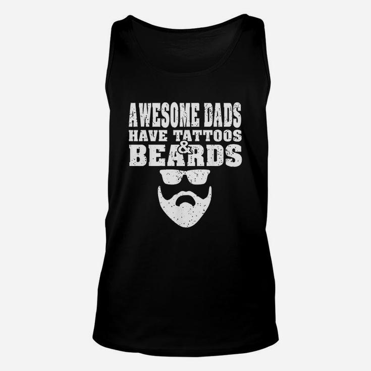 Awesome Dads Have Tattoos And Beards Vintage Fathers Day Unisex Tank Top