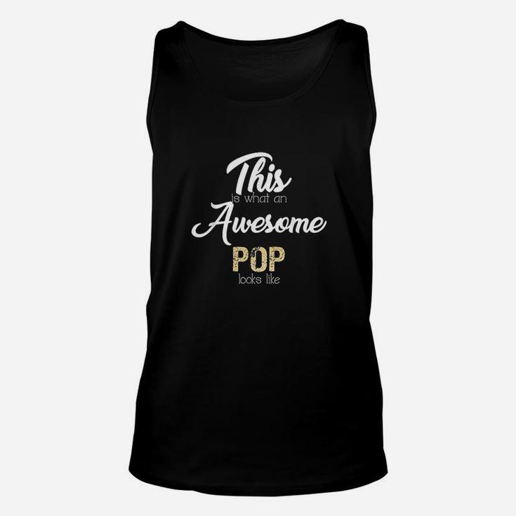 Awesome Pop Gift Grandfather From Granddaughter Grandson Unisex Tank Top