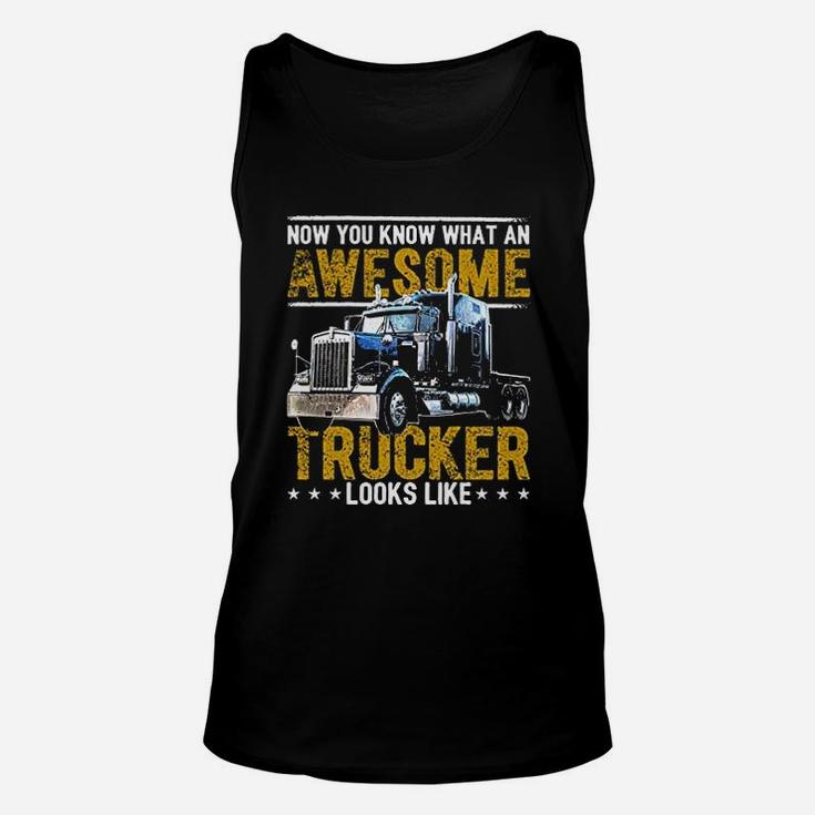 Awesome Trucker Big Rig Sem Trailer Truck Driver Unisex Tank Top