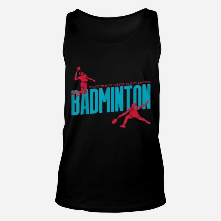 Badminton Smash Player Dad Sports Hobby Themed Graphic Print Unisex Tank Top