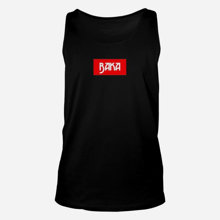 Baka Schriftzug Unisex Schwarz Unisex TankTop, Rotes Rechteck Design