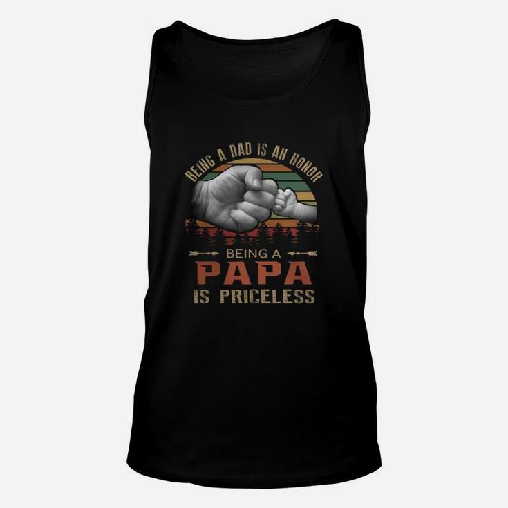 Being A Dad Is An Honor Being A Papa Is Priceless Vintage Unisex Tank Top