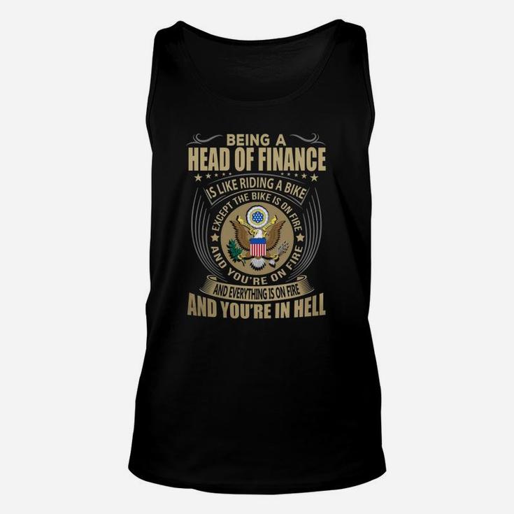 Being A Head Of Finance Like Riding A Bike Job Title Shirts Unisex Tank Top