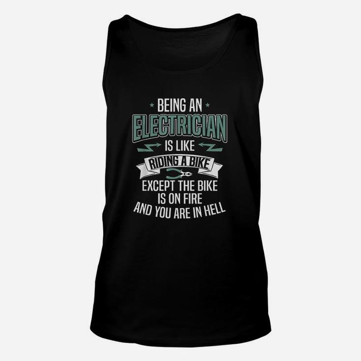 Being An Electrician Is Like Riding A Bike Unisex Tank Top