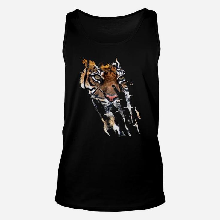 Bengal Tiger Face T-shirt Spirit Animal Tiger Paw Print Unisex Tank Top