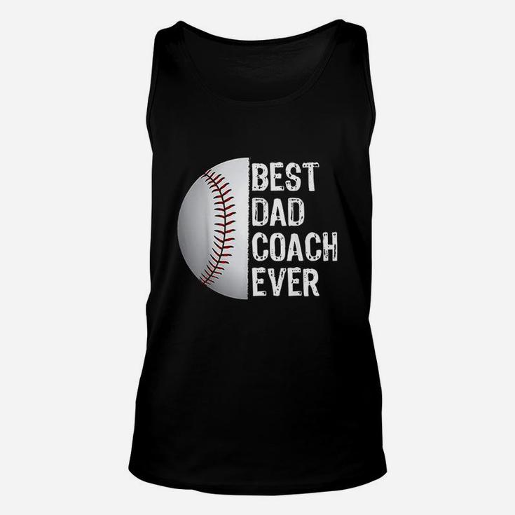 Best Dad Coach Ever Funny Baseball For Sport Lovers Unisex Tank Top